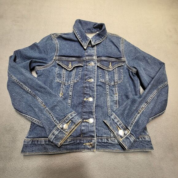 Signature Levi Jean Jacket Womens S Blue Denim Trucker - Picture 1 of 9